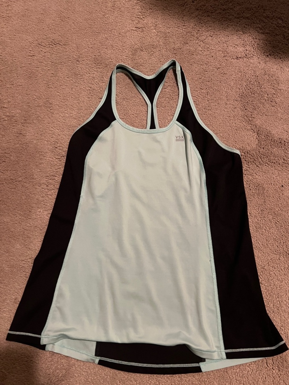 VSX Two-Tone Racerback Tank in Mint and Black- size Medium, great condition